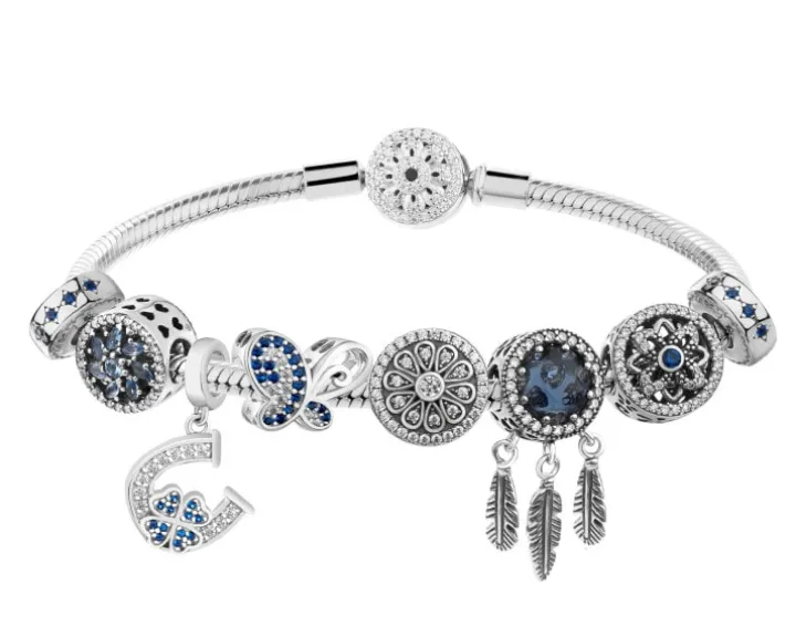 Bransoletka beads - zestaw - motyl, koniczyna, podkowa, łapacz snów, kwiaty