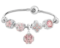 Bransoletka beads zestaw - kwiaty, serce