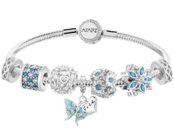 Bransoletka beads zestaw - motyl, kwiaty, serca, nieskończoność