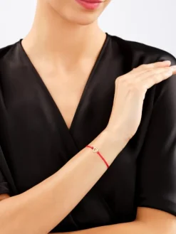 Bransoletka i kolczyki z żółtego złota z diamentami - komplet - serca - 0,01 ct - próba 375