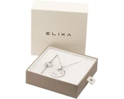 Bransoletka i naszyjnik ze stali szlachetnej - komplet - koniczyna, koła