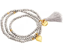 Bransoletka pozłacana ze szklanymi detalami - chwost