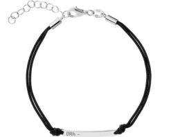 Bransoletka srebrna - grupa krwi 0Rh-