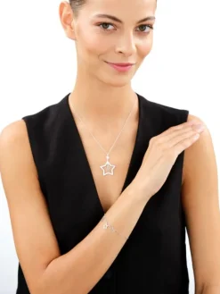 Bransoletka srebrna - gwiazdy