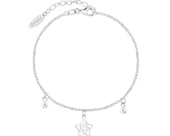Bransoletka srebrna - gwiazda, kulki