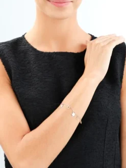 Bransoletka srebrna - gwiazdy, koła