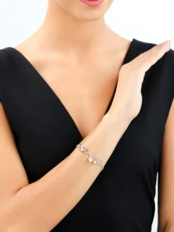 Bransoletka srebrna - koła, kulki