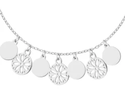 Bransoletka srebrna - koła, rozety