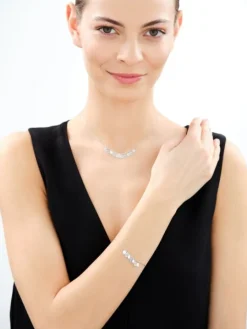 Bransoletka srebrna - koła, rozety