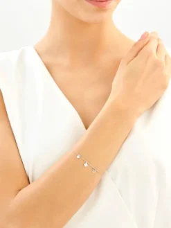 Bransoletka srebrna - koniczyny, serce