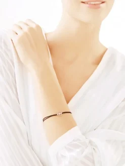 Bransoletka srebrna - koniczyna, serce