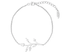 Bransoletka srebrna - liście