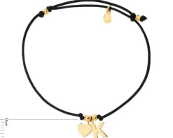 Bransoletka srebrna - litera K, serce