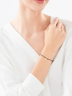 Bransoletka srebrna - litera K, serce