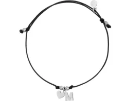 Bransoletka srebrna  - litera M, serce