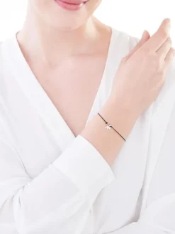 Bransoletka srebrna  - litera A, serce