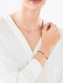 Bransoletka srebrna - litera N, serce