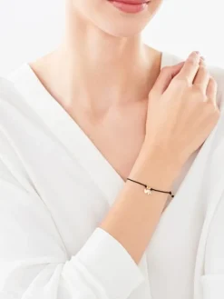 Bransoletka srebrna - litera A, serce