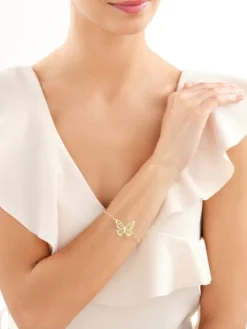 Bransoletka srebrna - motyl