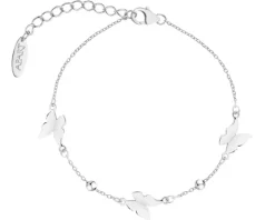 Bransoletka srebrna - motyle, kulki