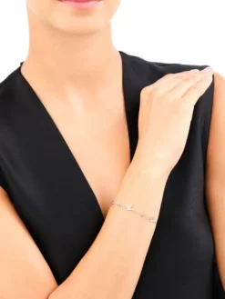 Bransoletka srebrna - motyle, kulki