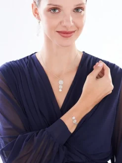 Bransoletka srebrna - rozety