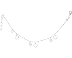 Bransoletka srebrna - serca