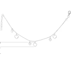 Bransoletka srebrna - serca