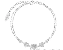 Bransoletka srebrna - serca