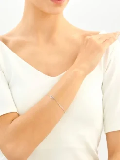 Bransoletka srebrna - serca, nieskończoność