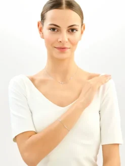 Bransoletka srebrna - serca, nieskończoność