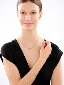 Bransoletka srebrna - taśma