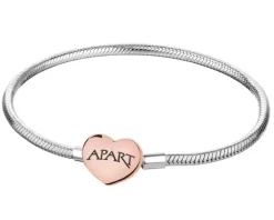 Bransoletka srebrna beads z cyrkonią - serce