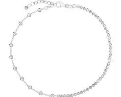 Bransoletka srebrna na nogę - kulki