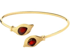 Bransoletka srebrna z bursztynem - liście