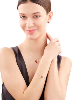 Bransoletka srebrna z bursztynem