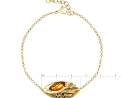 Bransoletka srebrna z bursztynem