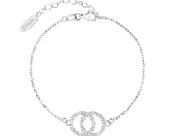Bransoletka srebrna z cyrkoniami - koła