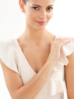 Bransoletka srebrna z cyrkoniami - koła