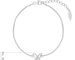 Bransoletka srebrna z cyrkoniami - motyl