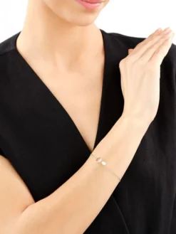 Bransoletka srebrna z cyrkonią i perłą - koło