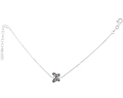 Bransoletka srebrna z cyrkoniami - motyl