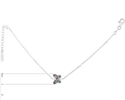 Bransoletka srebrna z cyrkoniami - motyl