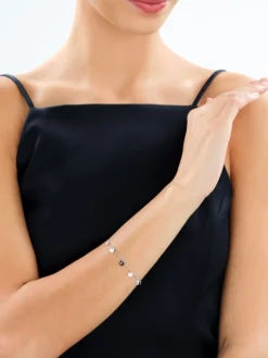 Bransoletka srebrna z cyrkoniami - koła