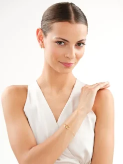 Bransoletka srebrna z cyrkoniami - koła