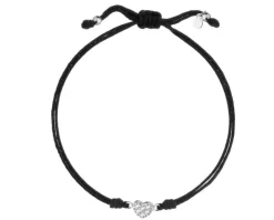 Bransoletka srebrna z cyrkoniami - serce