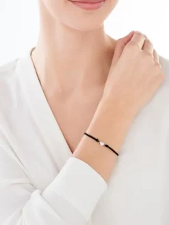 Bransoletka srebrna z cyrkoniami - serce