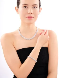 Bransoletka srebrna z cyrkoniami