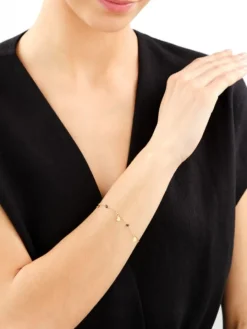 Bransoletka srebrna z cyrkoniami - serca