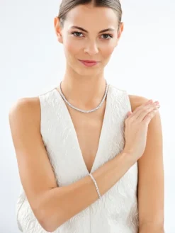 Bransoletka srebrna z cyrkoniami